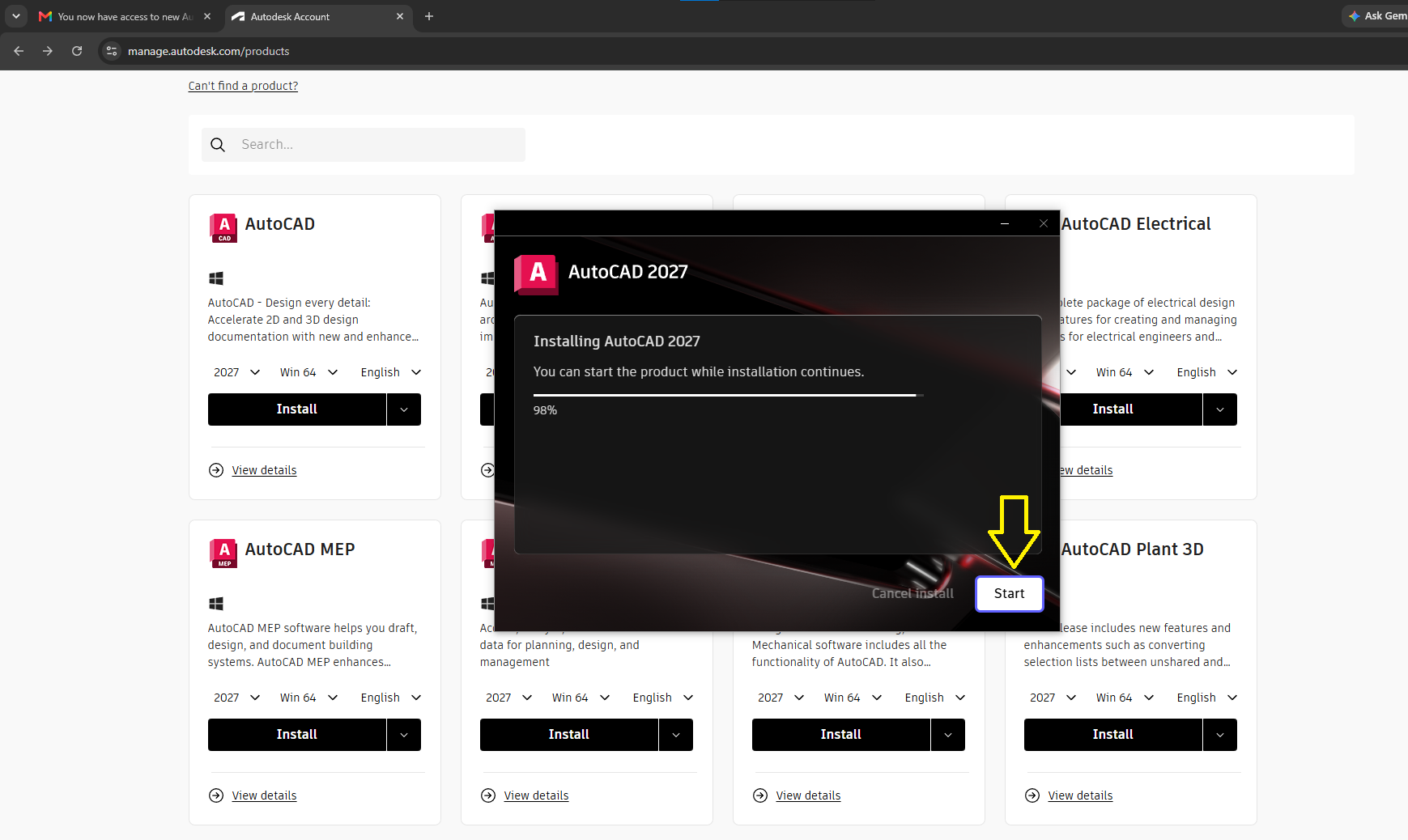 EULA screen